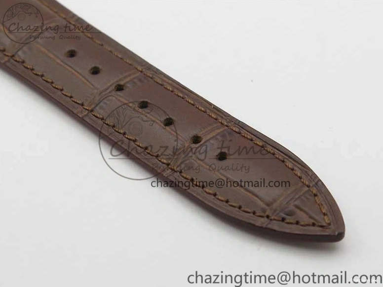 0321 Villeret 6654 SS Complicated Function OMF 1:1 Best Edition White Dial on Brown Leather Strap A6654 V Popular 7904